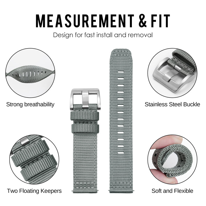 Tactical Nylon Watch strap Band Strap 20mm/22mm San Martin Watch