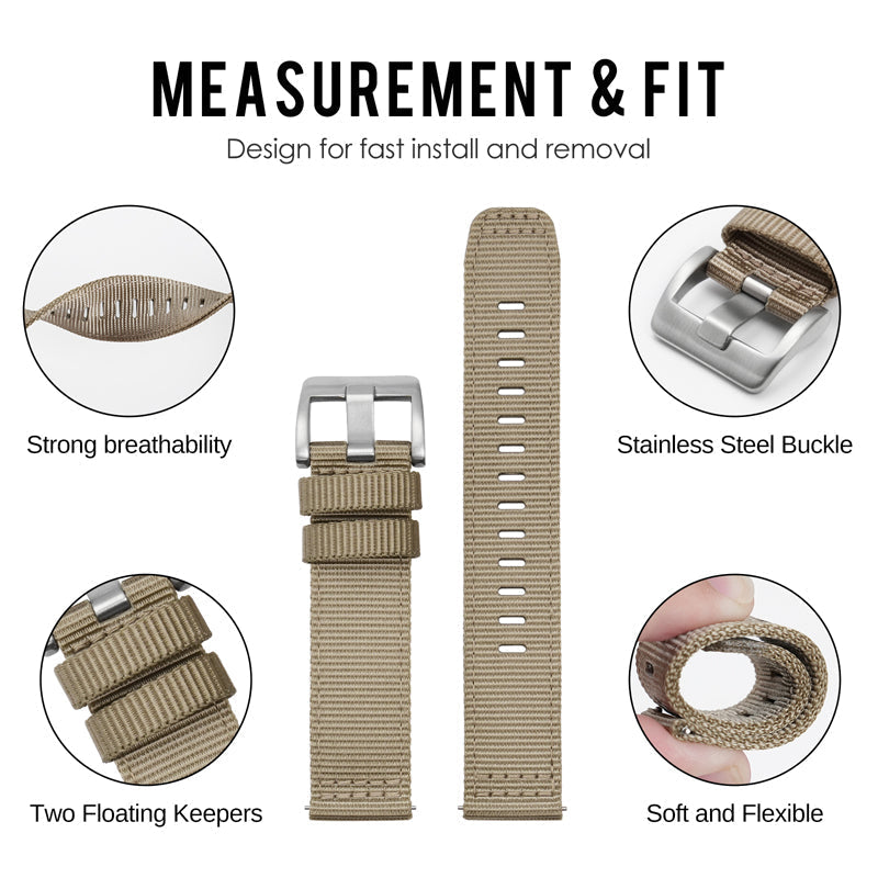 Tactical Nylon Watch strap Band Strap 20mm/22mm San Martin Watch