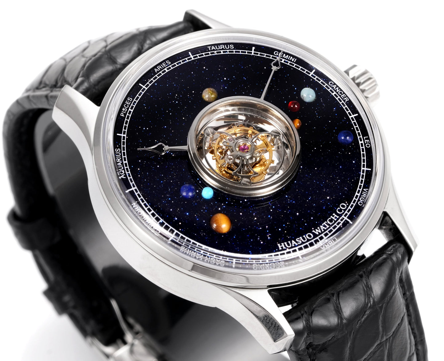 HUASUO 40mm Planet Gemstone Dial Men Watches H2492 Huasuo Watch Store