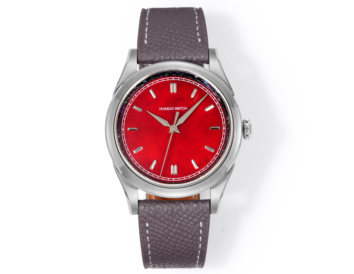 HUASUO Intangible Cultural Heritage Lacquer Retro Red Dial Mechanical Watch - "Dan Chen"
