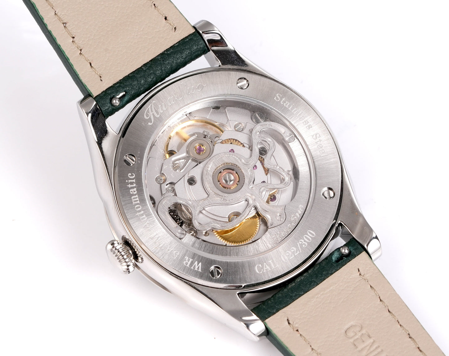 HUASUO 38mm Natural Malachite Men's Mechanical Watch Huasuo Watch Store