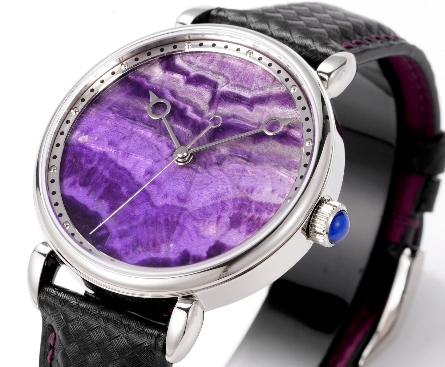 HUASUO 41mm Luxury Natural Purple Lazurite Dail Watches H2487 Huasuo Watch Store