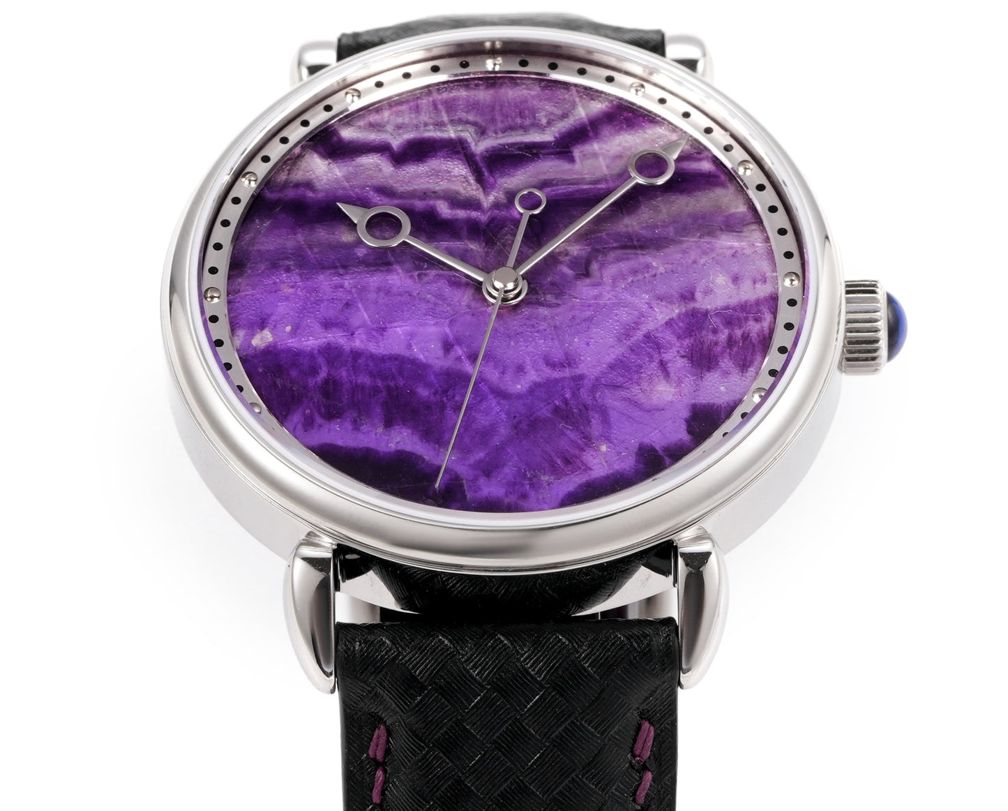 HUASUO 41mm Luxury Natural Purple Lazurite Dail Watches H2487 Huasuo Watch Store