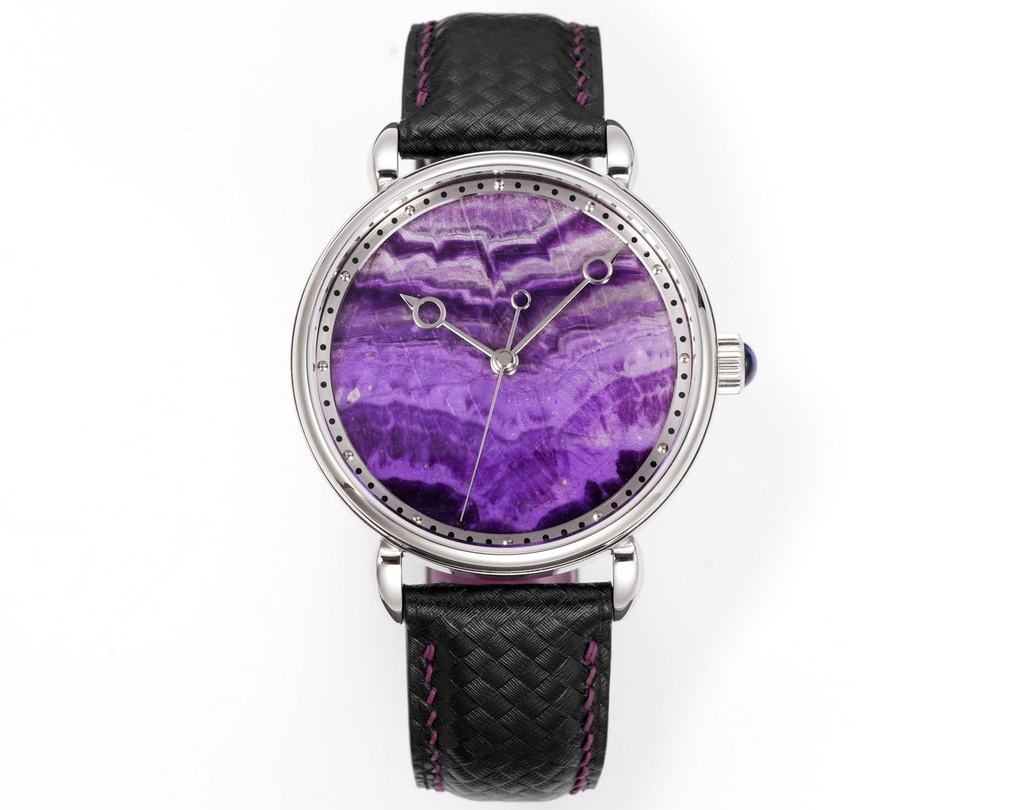 HUASUO 41mm Luxury Natural Purple Lazurite Dail Watches H2487 Huasuo Watch Store