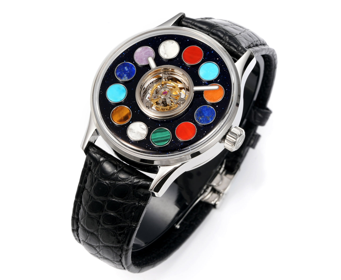 HUASUO 40mm Gemstone Dial Men Watches H9028 Huasuo Watch Store