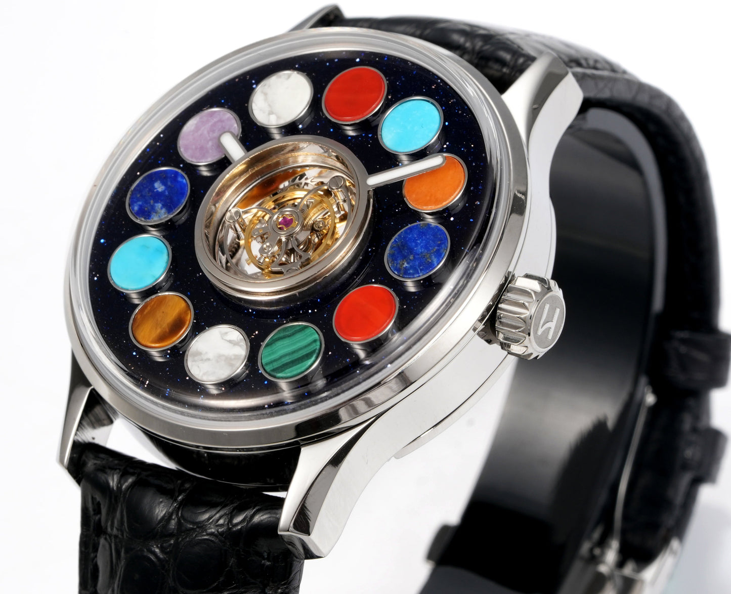 HUASUO 40mm Gemstone Dial Men Watches H9028 Huasuo Watch Store