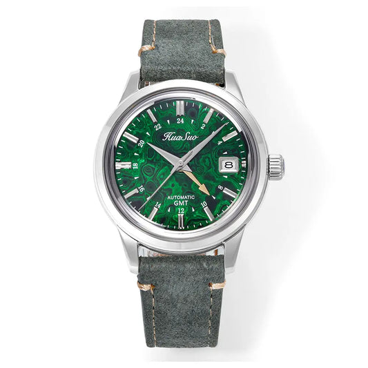 HUASUO 39mm Luxury Handmade Lacquer Dial GMT Men's Watch Huasuo Watch Store