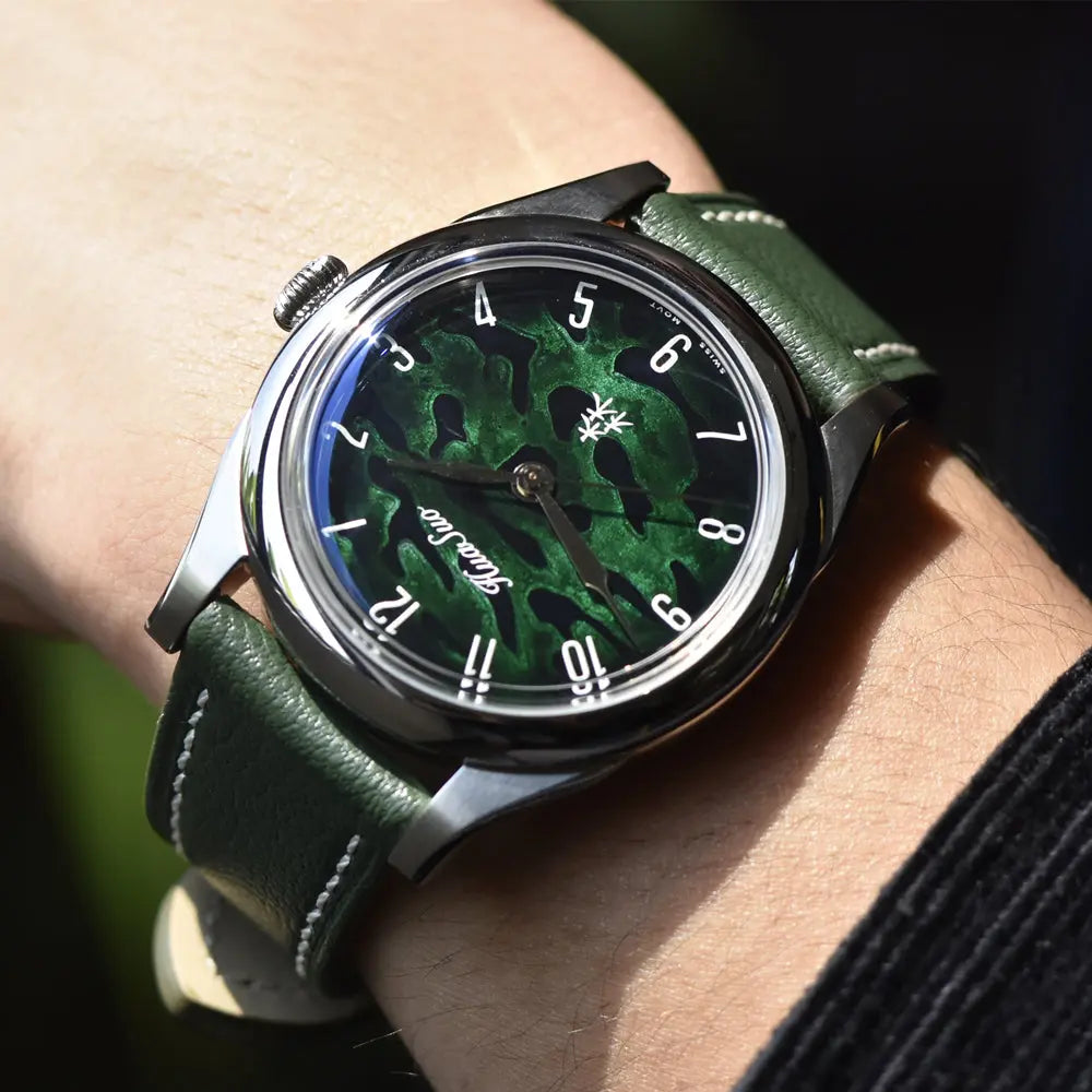 HuaSuo 38mm Lacquered Dial PT5000 Automatic Watch Huasuo Watch Store