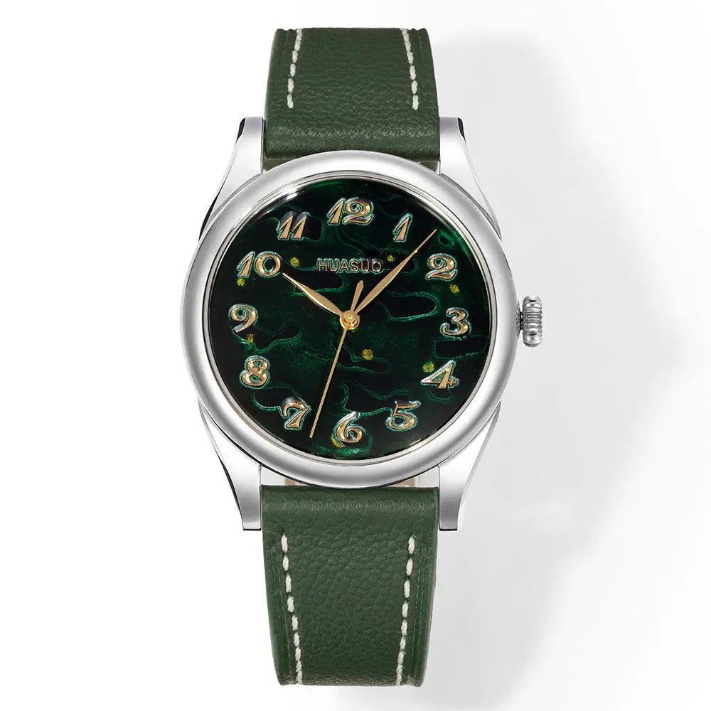 HuaSuo 38mm Luxury Handmade Lacquer Dial Men's Watch Huasuo Watch Store