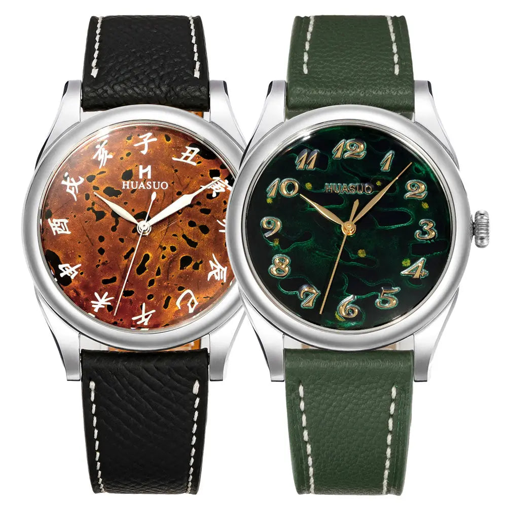 HuaSuo 38mm Luxury Handmade Lacquer Dial Men's Watch Huasuo Watch Store