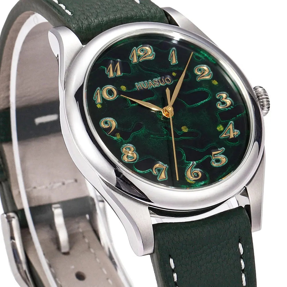 HuaSuo 38mm Luxury Handmade Lacquer Dial Men's Watch Huasuo Watch Store