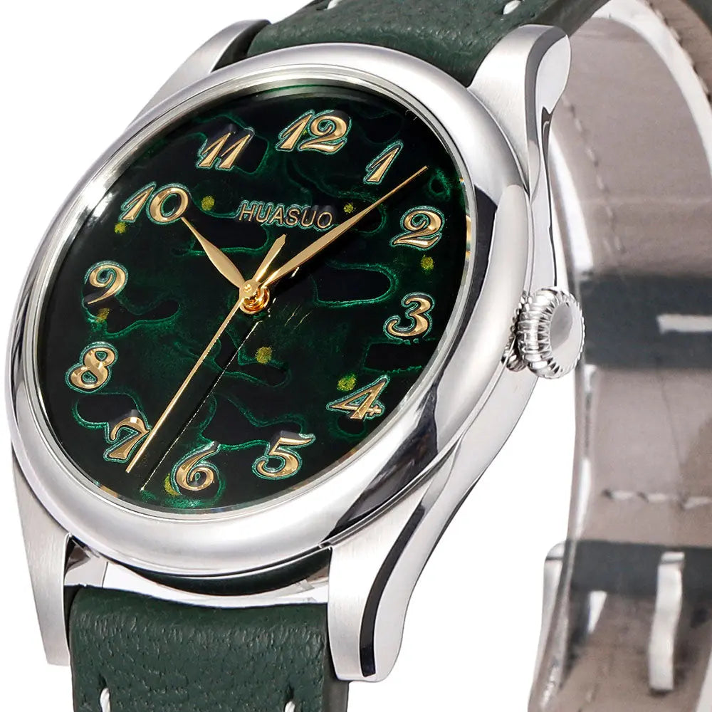 HuaSuo 38mm Luxury Handmade Lacquer Dial Men's Watch Huasuo Watch Store