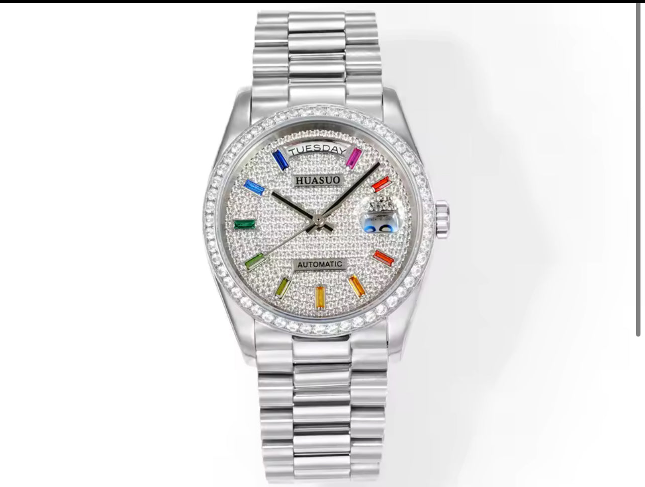 HUASUO 36MM Luxury Men's Gemstone Dial Automatic Mechanical Watch Huasuo Watch Store