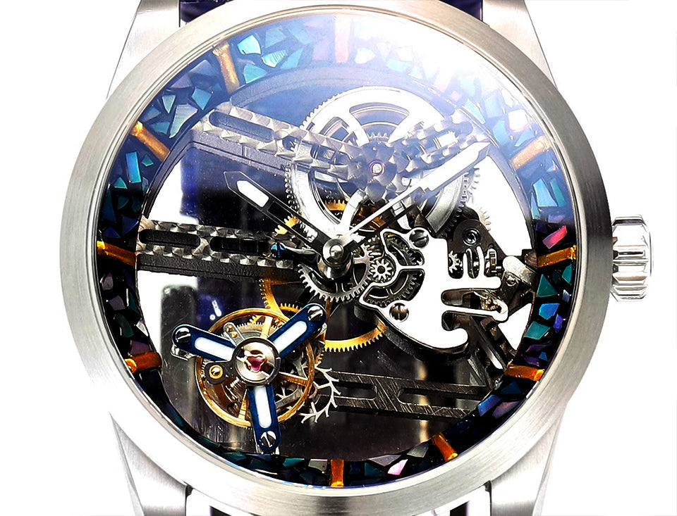 HUASUO 42mm Lacquer Inlaid Bezel 42mm Men's Mechanical Tourbillon Watch Huasuo Watch Store