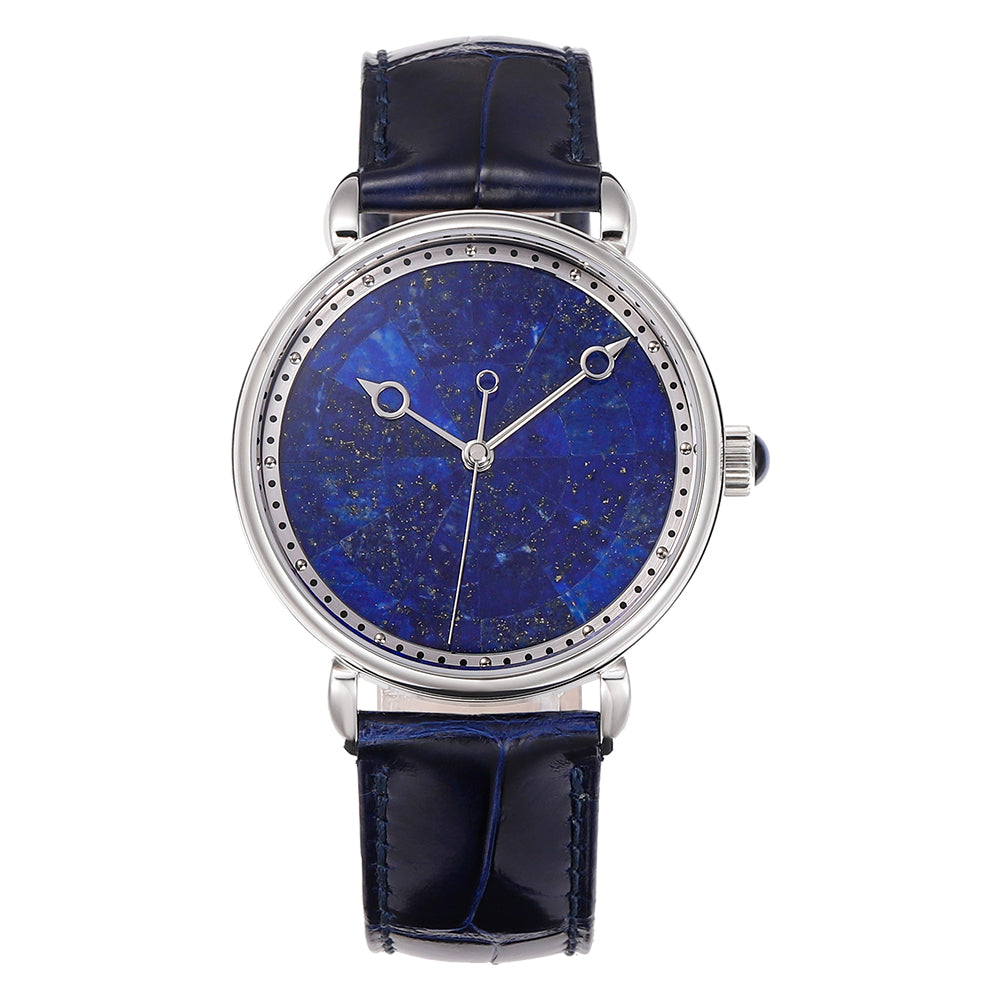 HUASUO 41mm Luxury Natural Lazurite Dail Watches Huasuo Watch Store