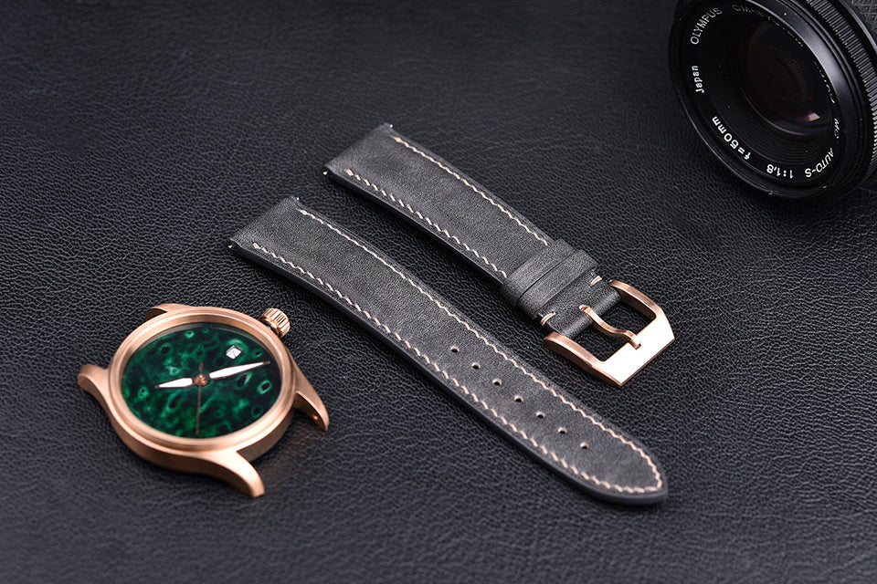 HUASUO 38mm Luxury Bronze Lacquerware Dail Pilot Watch Huasuo Watch Store