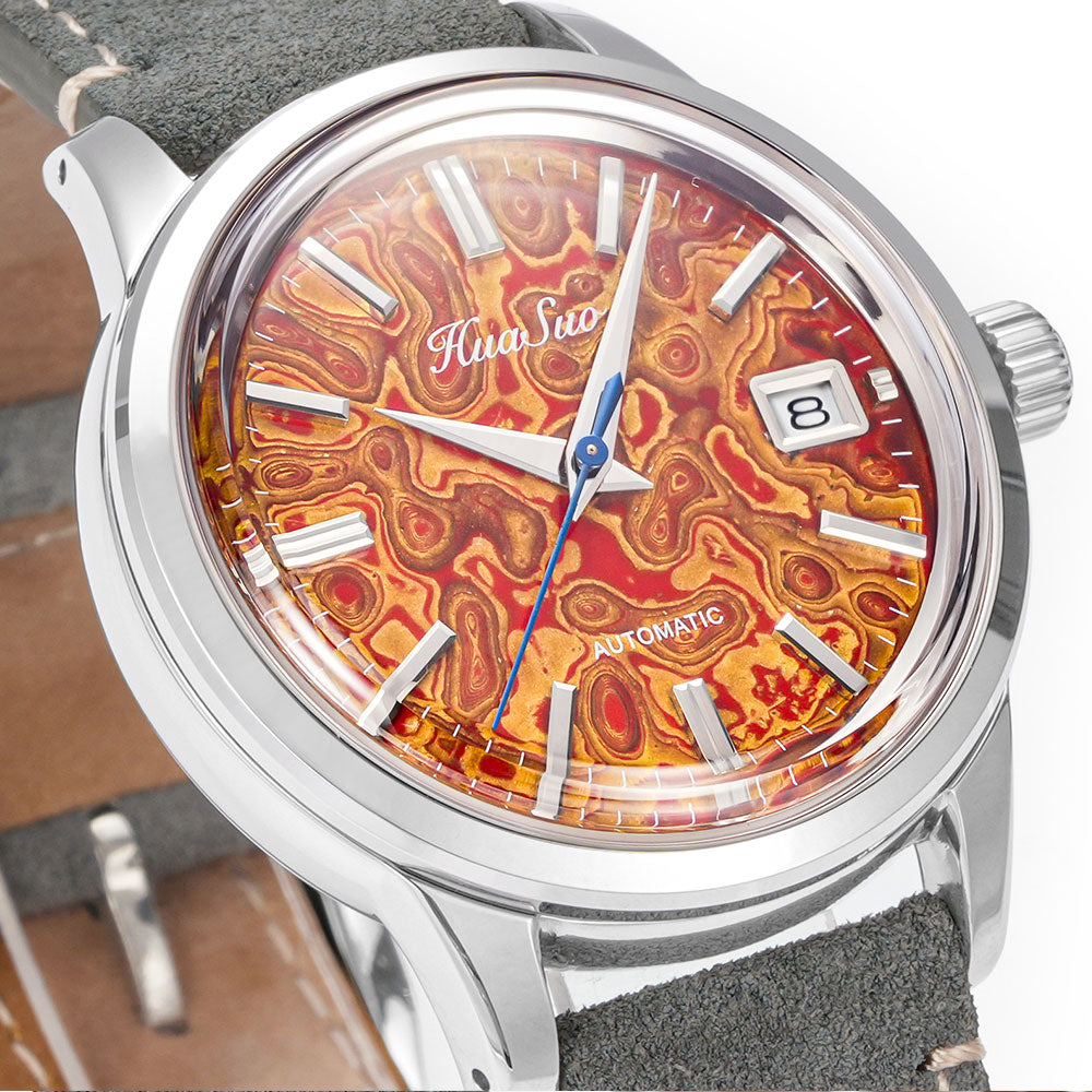 HUASUO 39mm NH35 Men's Handmade Lacquer Dial Watches Huasuo Watch Store