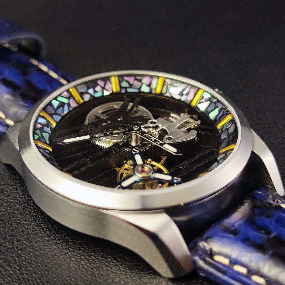 HUASUO 42mm Lacquer Inlaid Bezel 42mm Men's Mechanical Tourbillon Watch Huasuo Watch Store