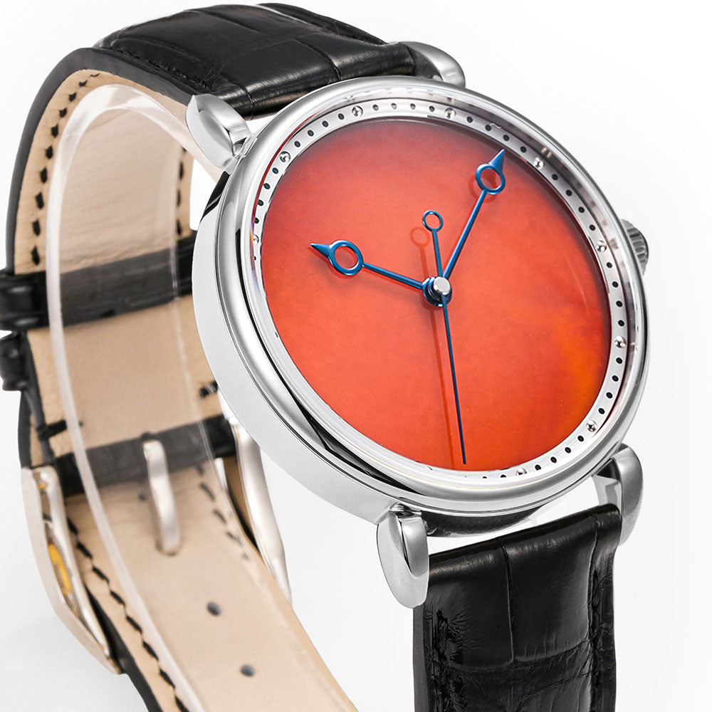 HUASUO Watches 41mm Seagull 2892 Luxury Red Agate Dial Automatic Watches Huasuo Watch Store