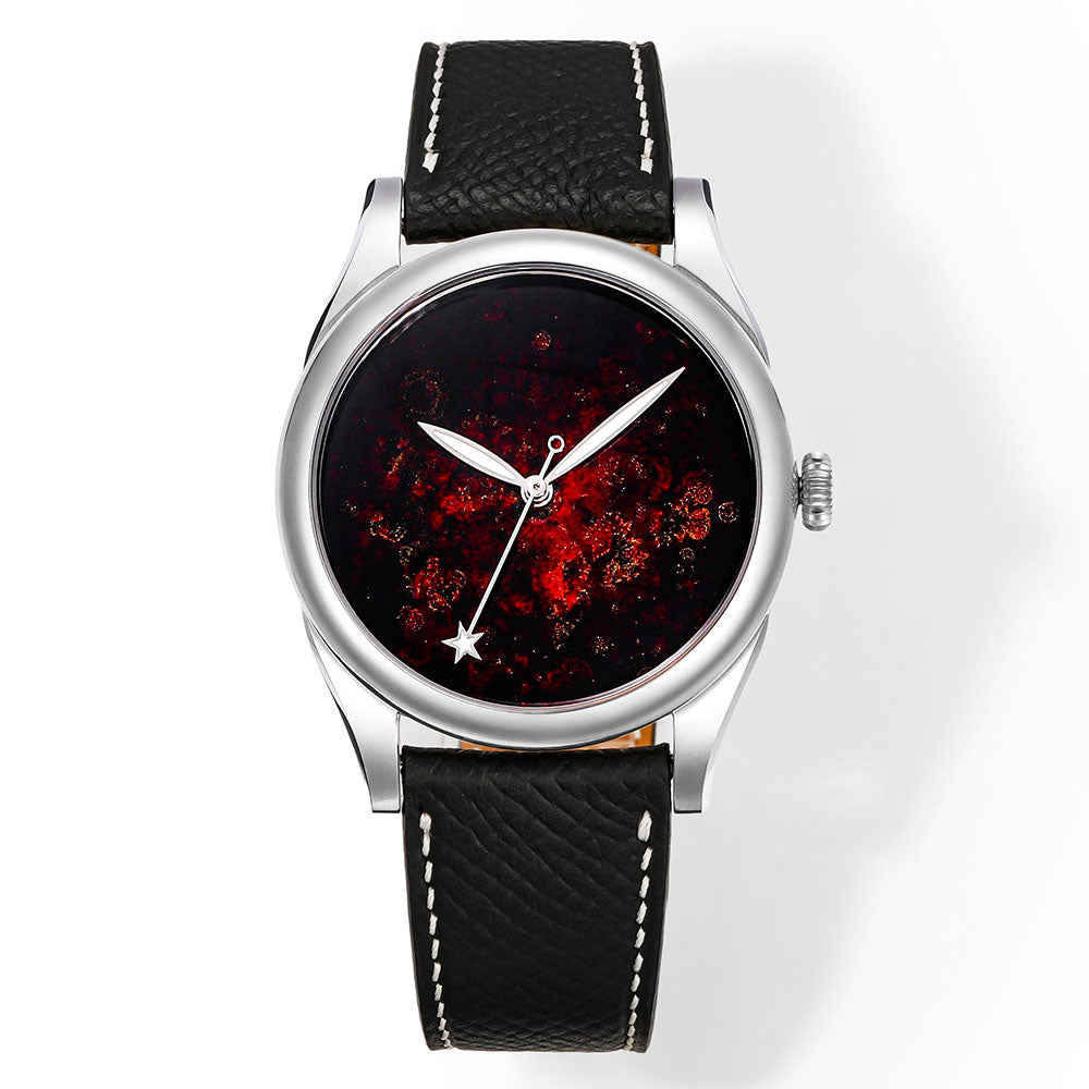 HUASUO 38mm Heritage Lacquer Mop Starry Sky Dial Men's Mechanical Watch Huasuo Watch Store