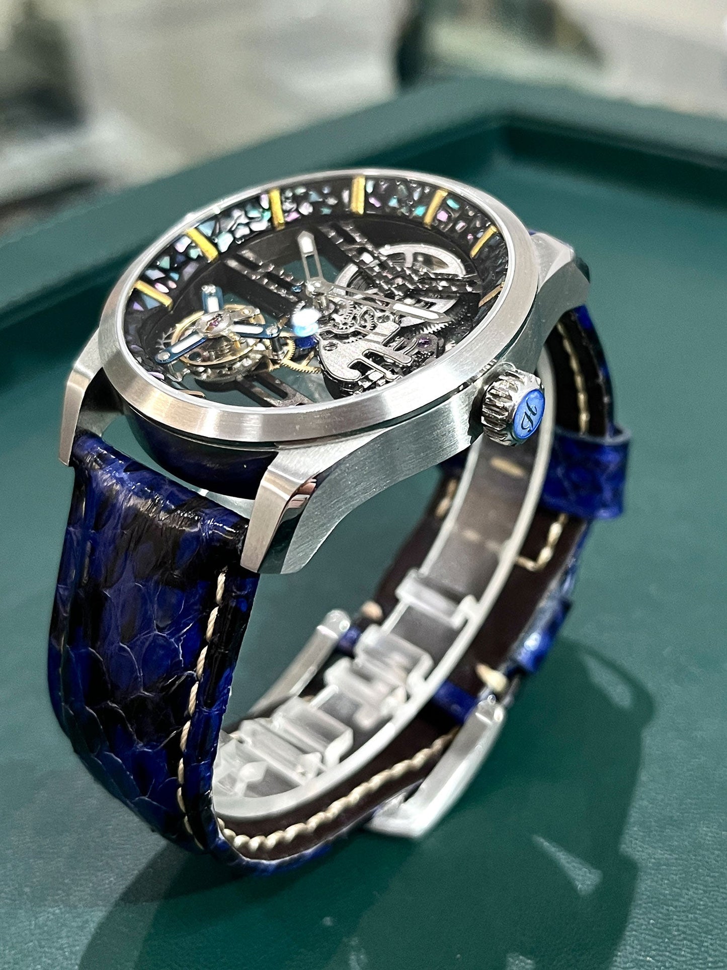HUASUO 42mm Lacquer Inlaid Bezel 42mm Men's Mechanical Tourbillon Watch Huasuo Watch Store