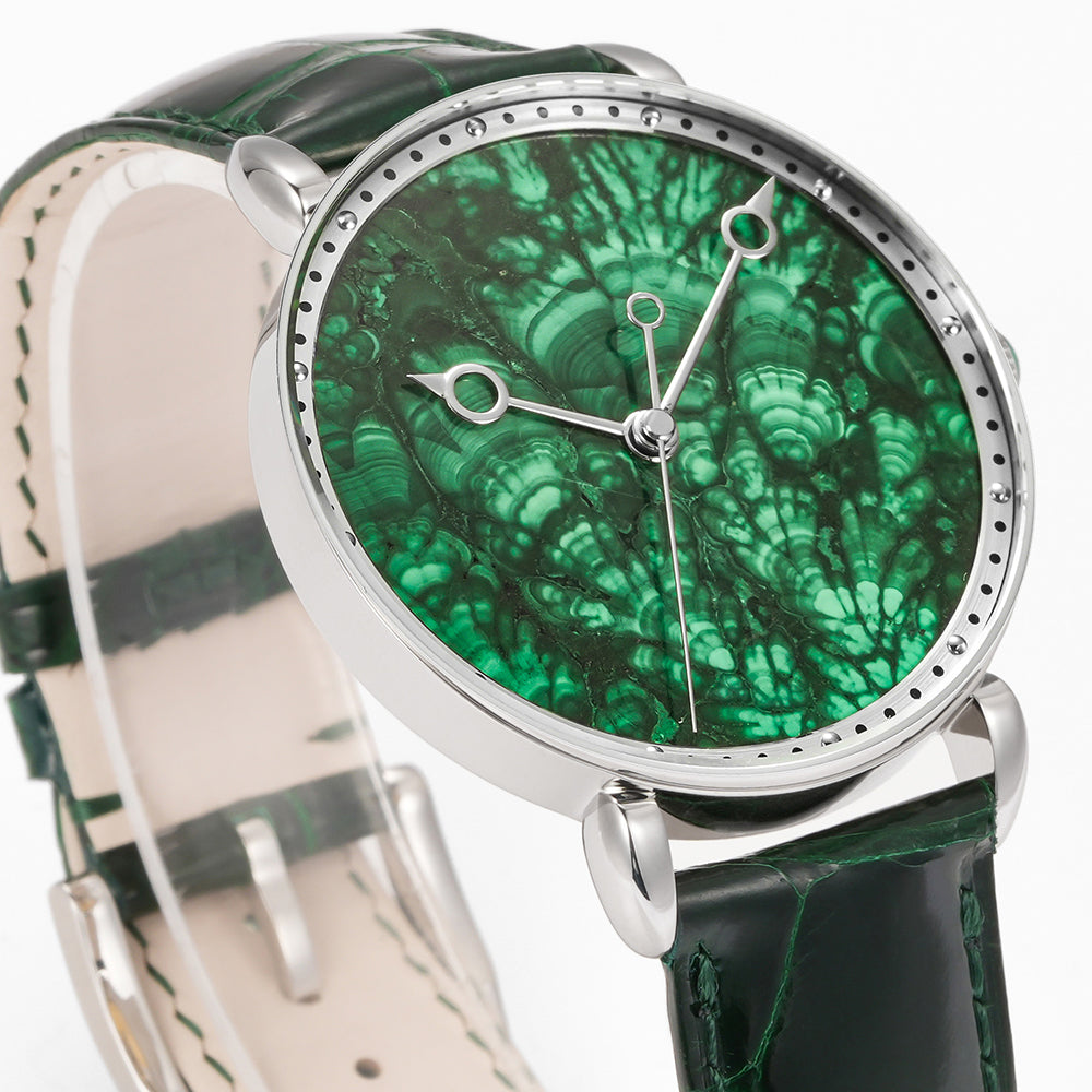HUASUO 41mm ETA2892 Retro Jade Or Malachit Dial Mens Watches Huasuo Watch Store