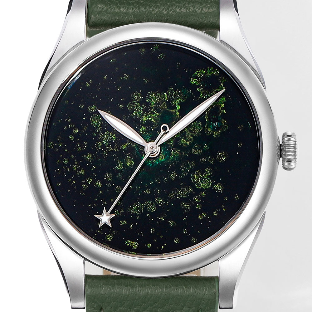 HUASUO 38mm Heritage Lacquer Mop Starry Sky Dial Men's Mechanical Watch Huasuo Watch Store