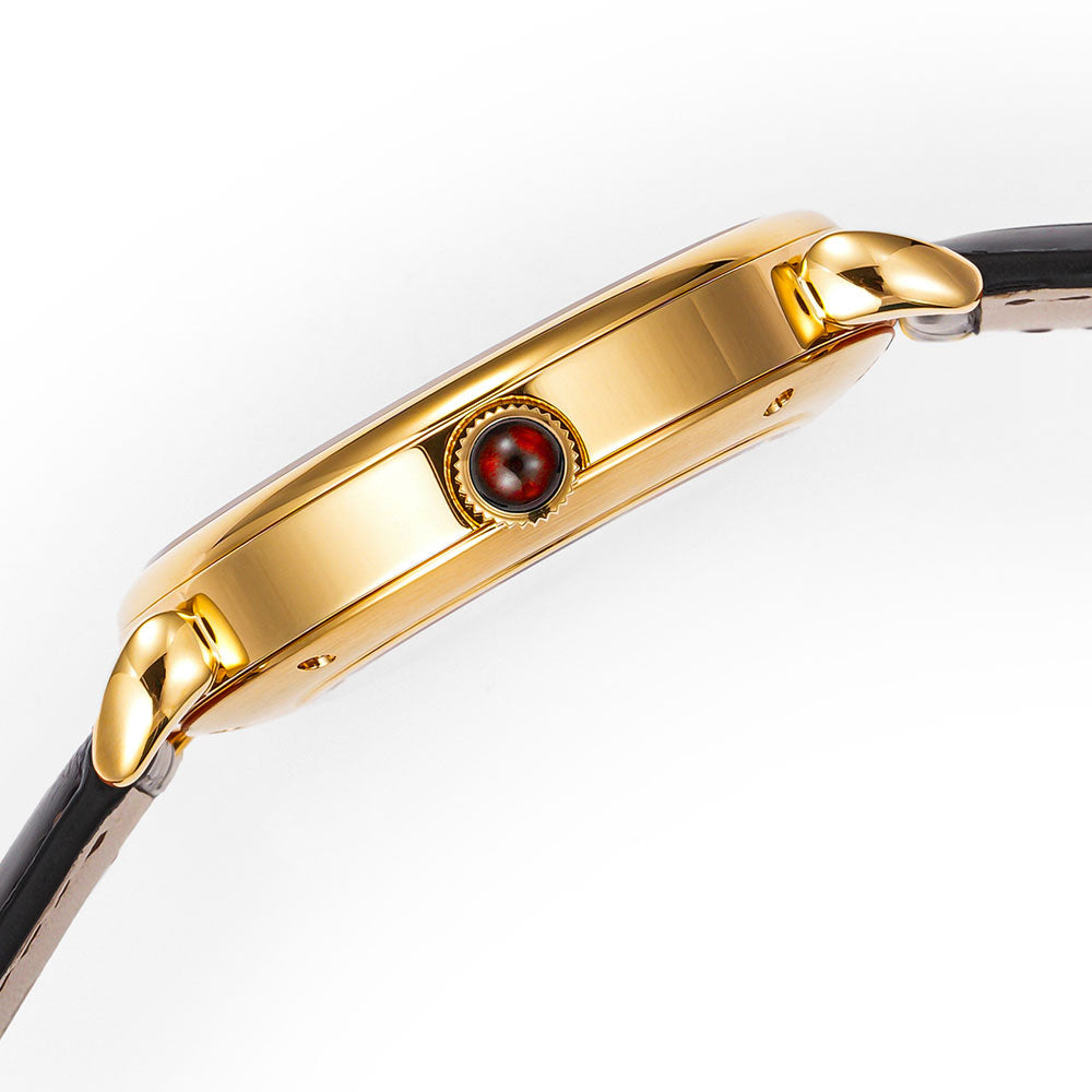 HUASUO 41mm Yelllow Or Blue Tiger's Eye Stone Dail Watches Huasuo Watch Store