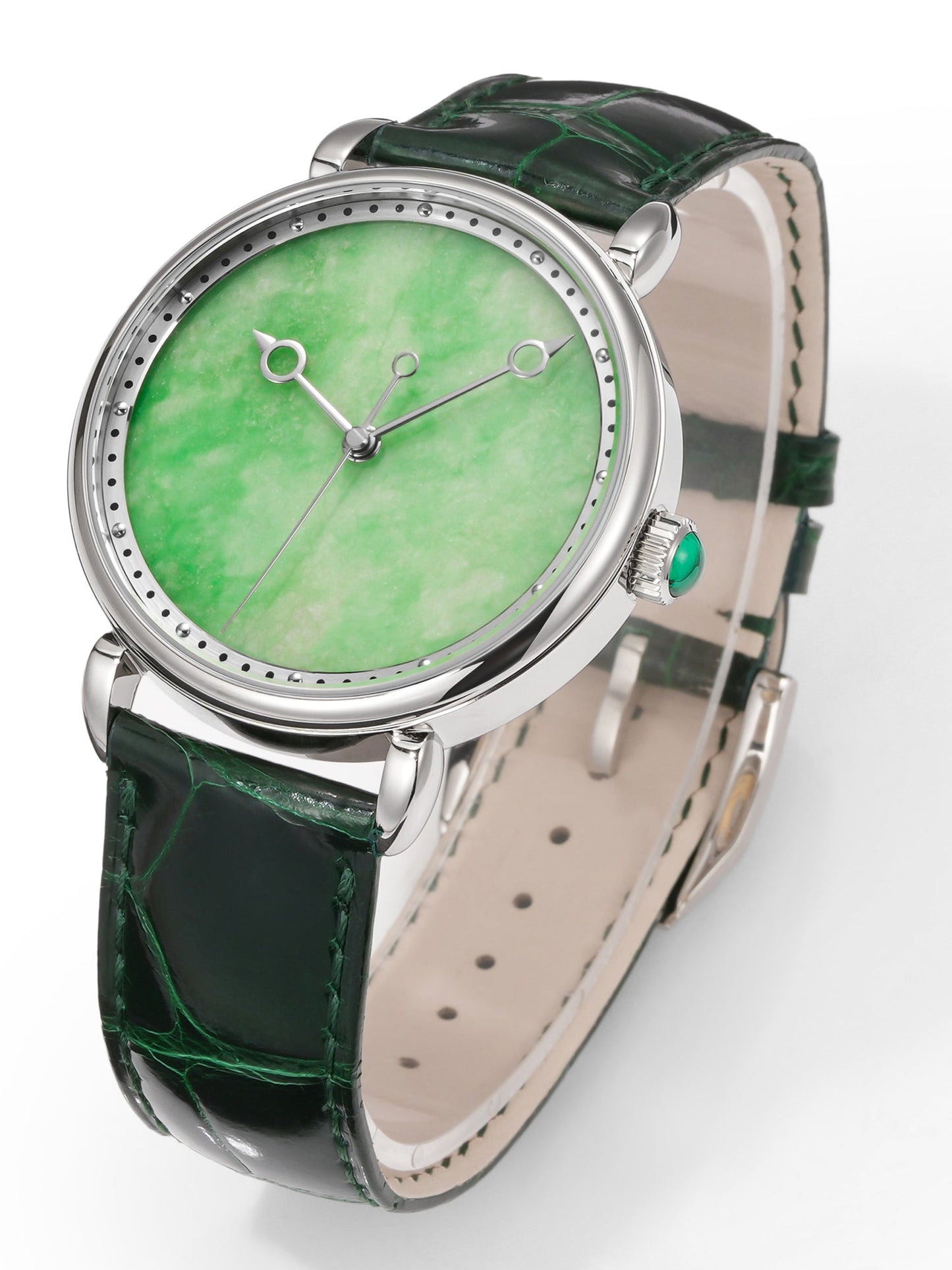 HUASUO 41mm ETA2892 Retro Jade Or Malachit Dial Mens Watches Huasuo Watch Store