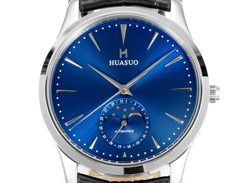 HUASUO 39mm Luxury Aventurine Moon Phase Men's Watches Huasuo Watch Store