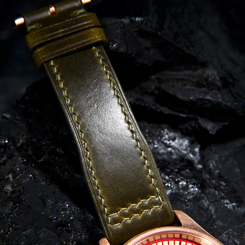 HUASUO 38mm Luxury Bronze Lacquerware Pilot Men's Watch Huasuo Watch Store