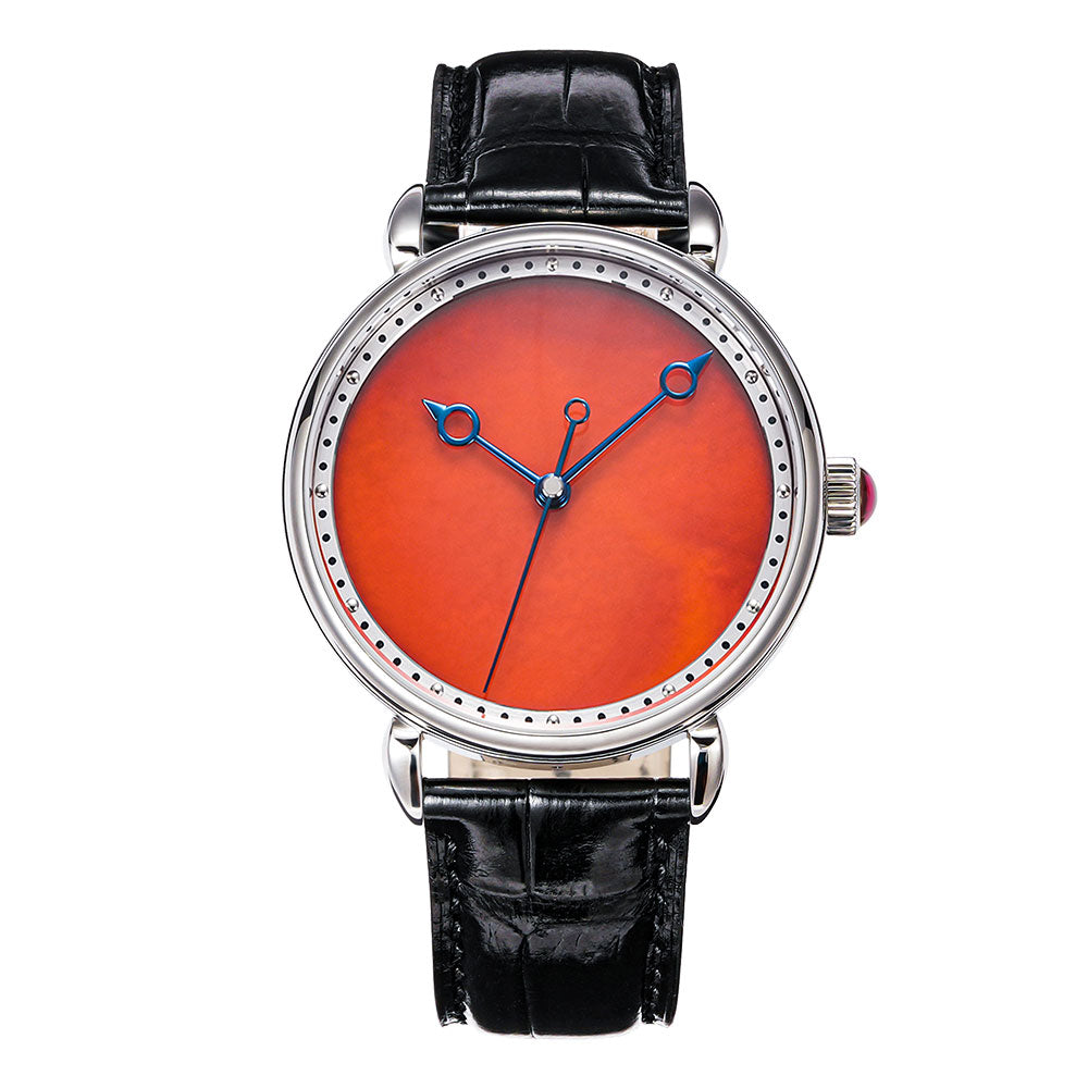 HUASUO Watches 41mm Seagull 2892 Luxury Red Agate Dial Automatic Watches Huasuo Watch Store