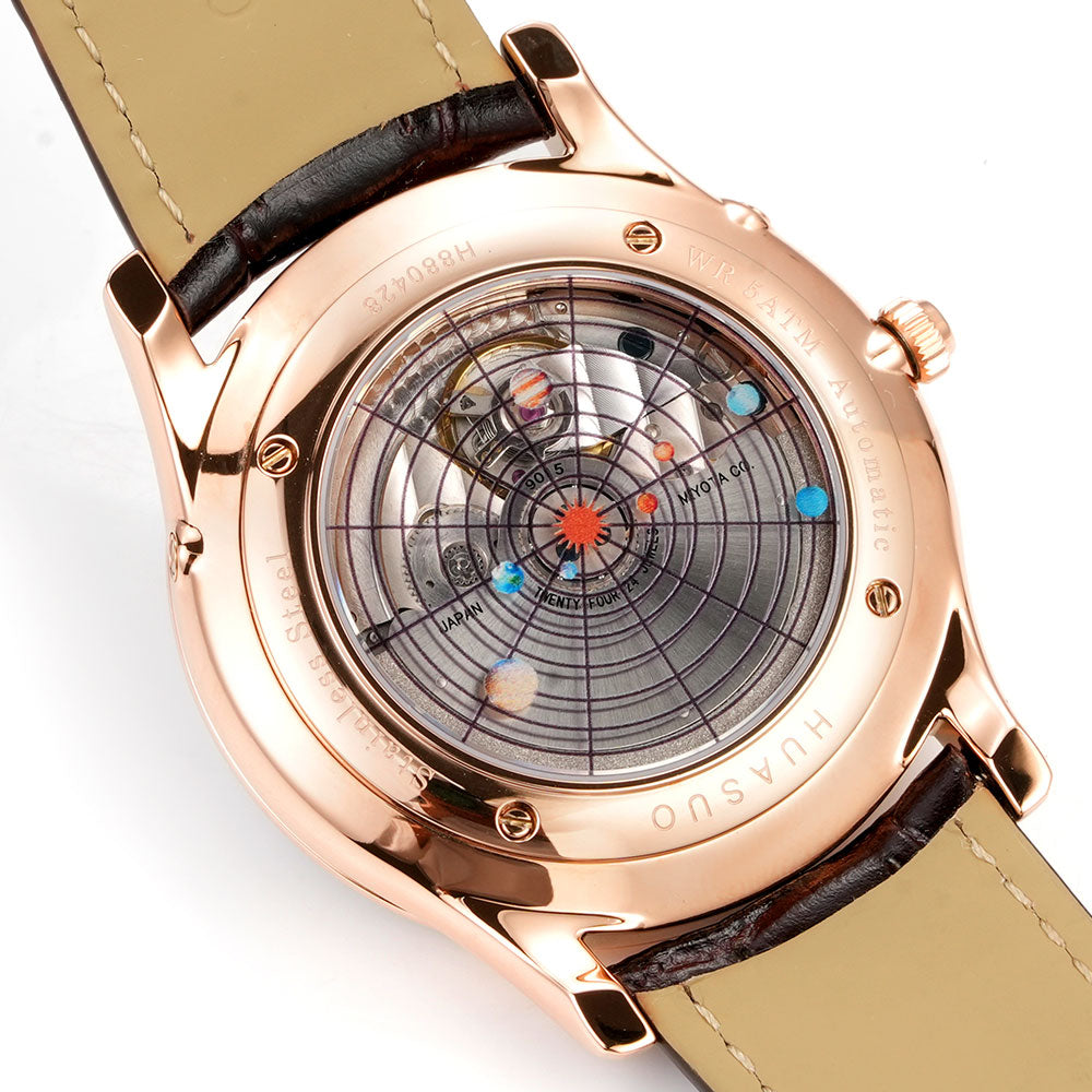 HUASUO 39mm Luxury Aventurine Moon Phase Men's Watches Huasuo Watch Store