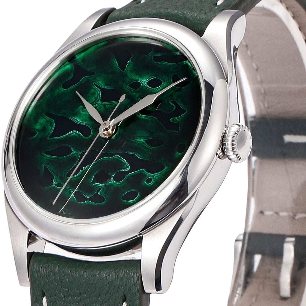 HUASUO 38mm Lacquer Dial Dress Men's Mechanical Watch Huasuo Watch Store
