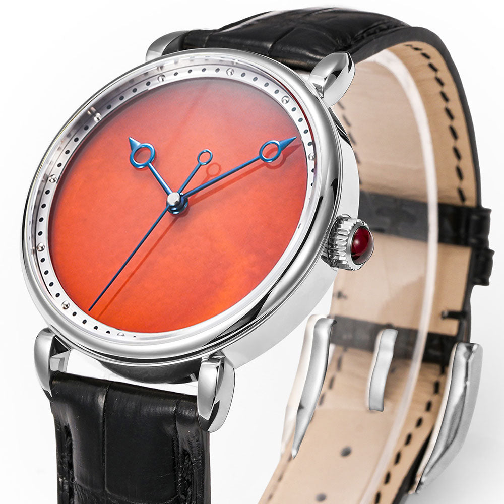 HUASUO Watches 41mm Seagull 2892 Luxury Red Agate Dial Automatic Watches Huasuo Watch Store