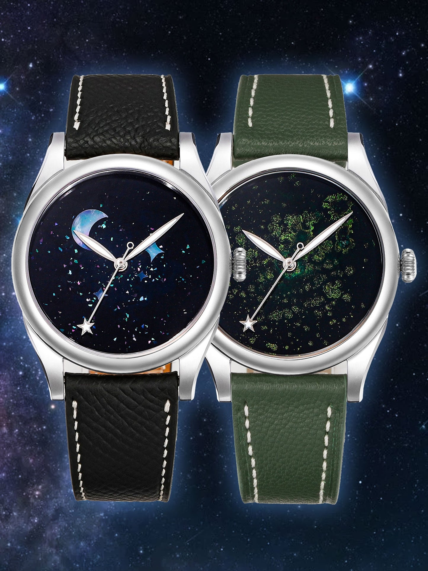 HUASUO 38mm Heritage Lacquer Mop Starry Sky Dial Men's Mechanical Watch Huasuo Watch Store