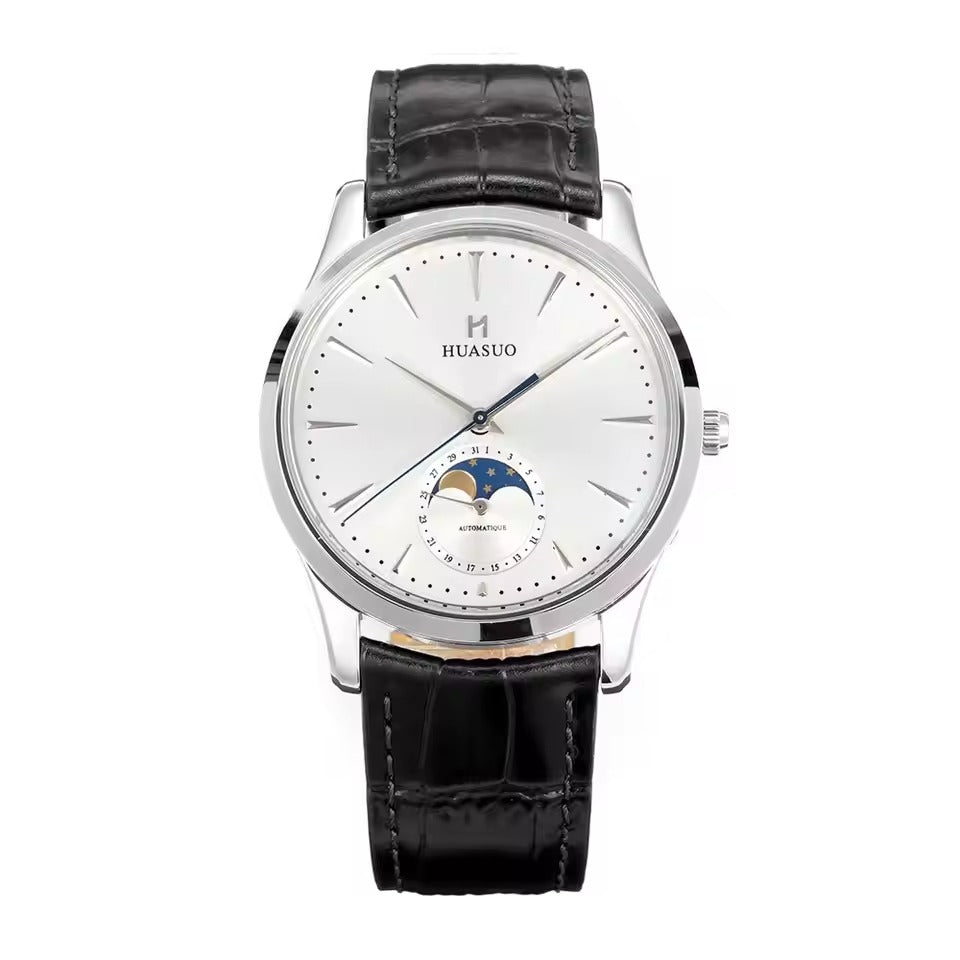 HUASUO 39mm Luxury Aventurine Moon Phase Men's Watches Huasuo Watch Store