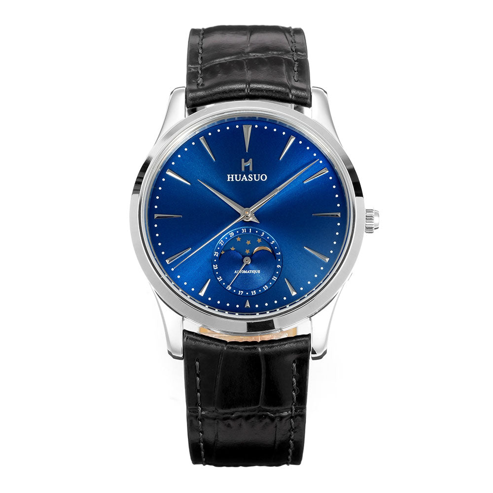 HUASUO 39mm Luxury Aventurine Moon Phase Men's Watches Huasuo Watch Store