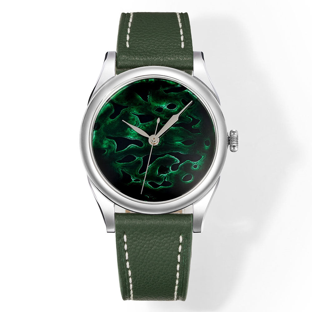 HUASUO 38mm Lacquer Dial Dress Men's Mechanical Watch huasuowatch HUASUO 38mm Lacquer Dial Dress Men's Mechanical Watch huasuowatch