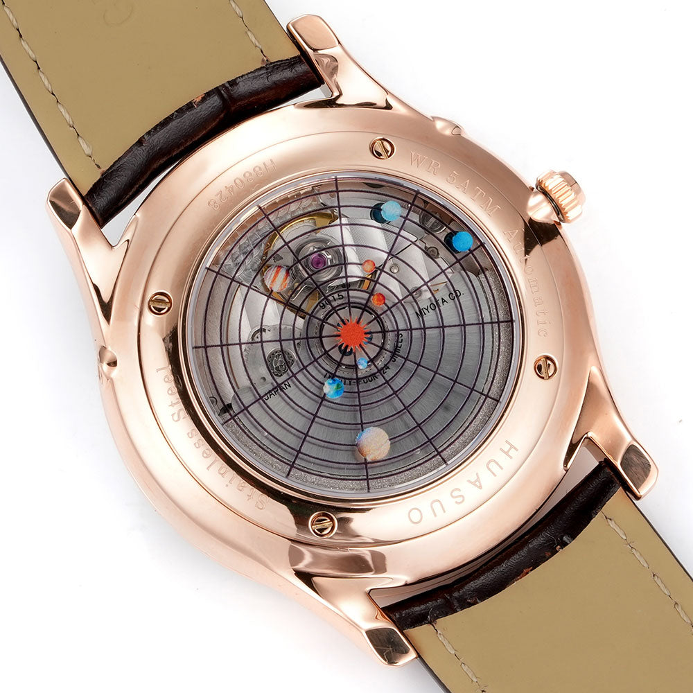HUASUO 39mm Luxury Aventurine Moon Phase Men's Watches Huasuo Watch Store