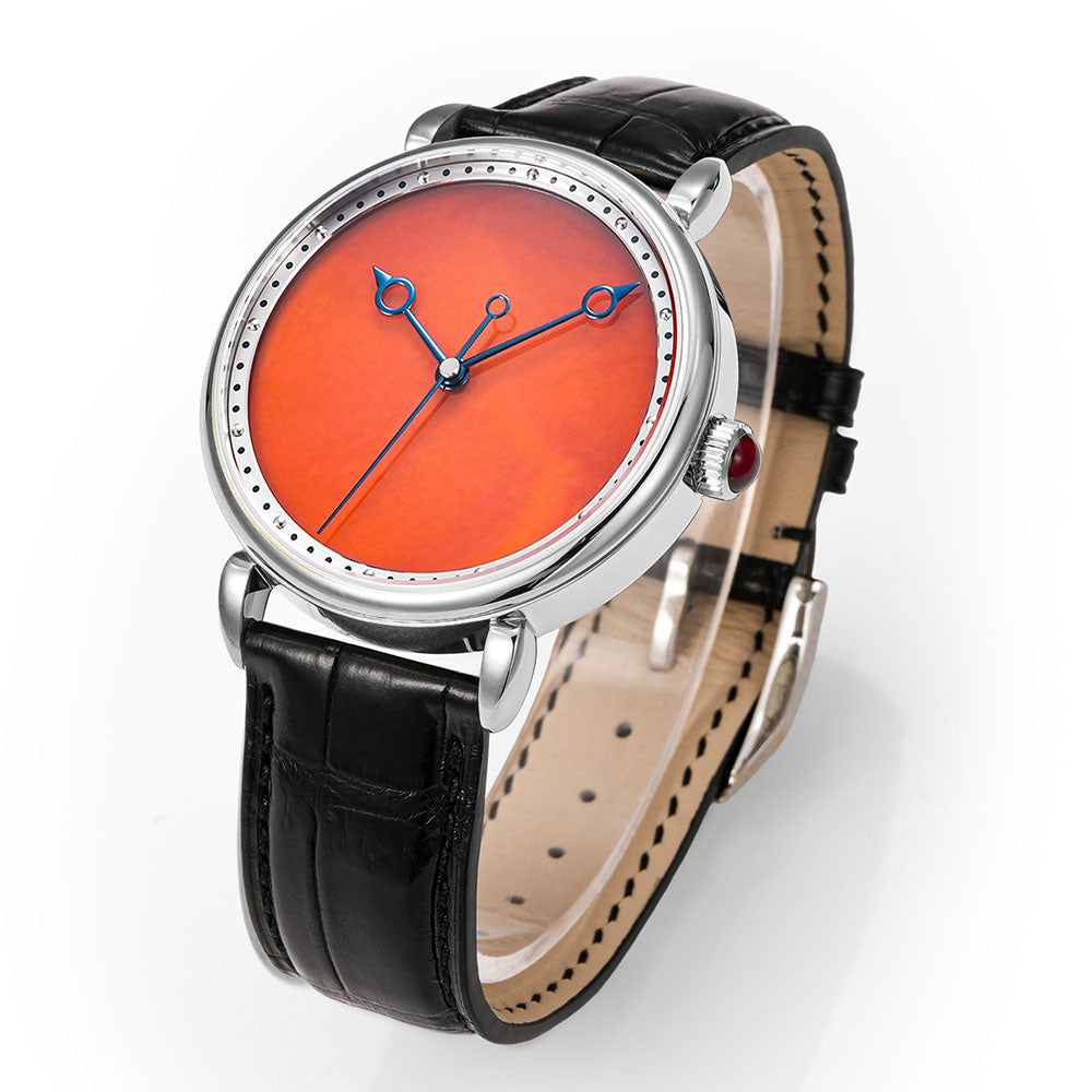 HUASUO Watches 41mm Seagull 2892 Luxury Red Agate Dial Automatic Watches Huasuo Watch Store