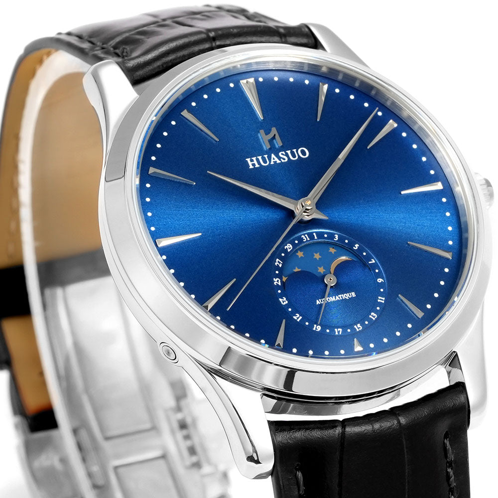 HUASUO 39mm Luxury Aventurine Moon Phase Men's Watches Huasuo Watch Store