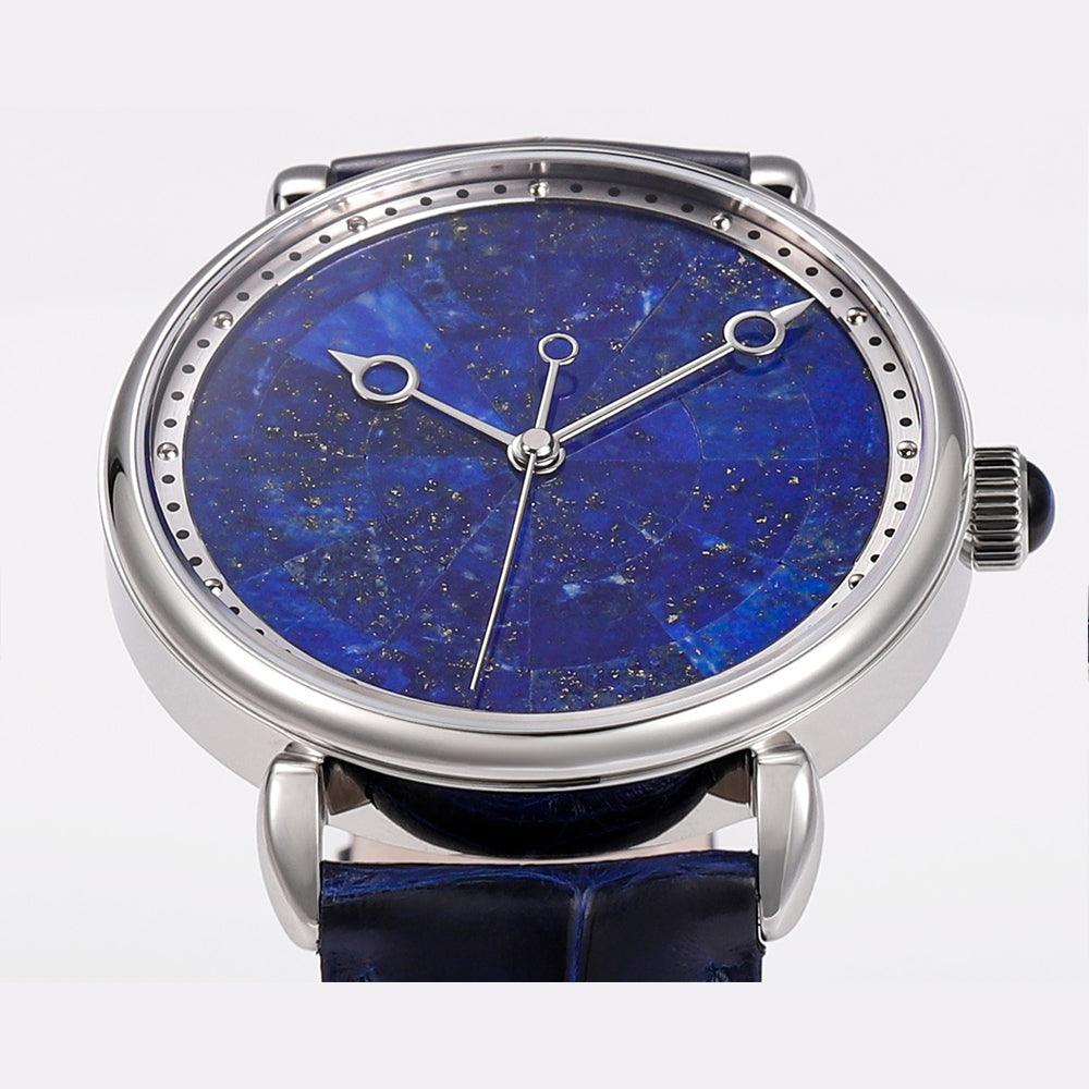 HUASUO 41mm Luxury Natural Lazurite Dail Watches Huasuo Watch Store