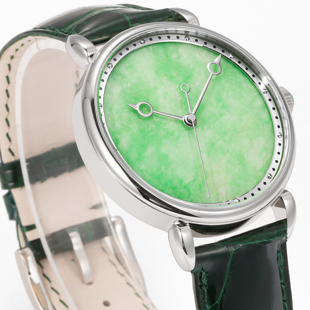 HUASUO 41mm ETA2892 Retro Jade Or Malachit Dial Mens Watches Huasuo Watch Store