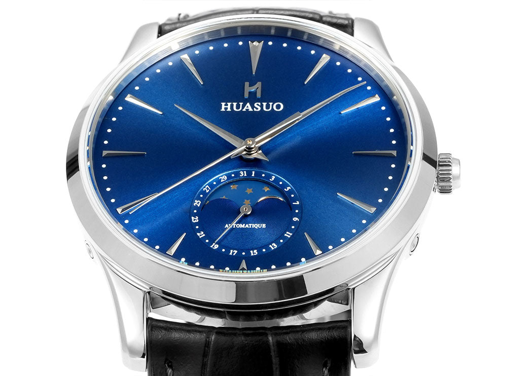 HUASUO 39mm Luxury Aventurine Moon Phase Men's Watches Huasuo Watch Store