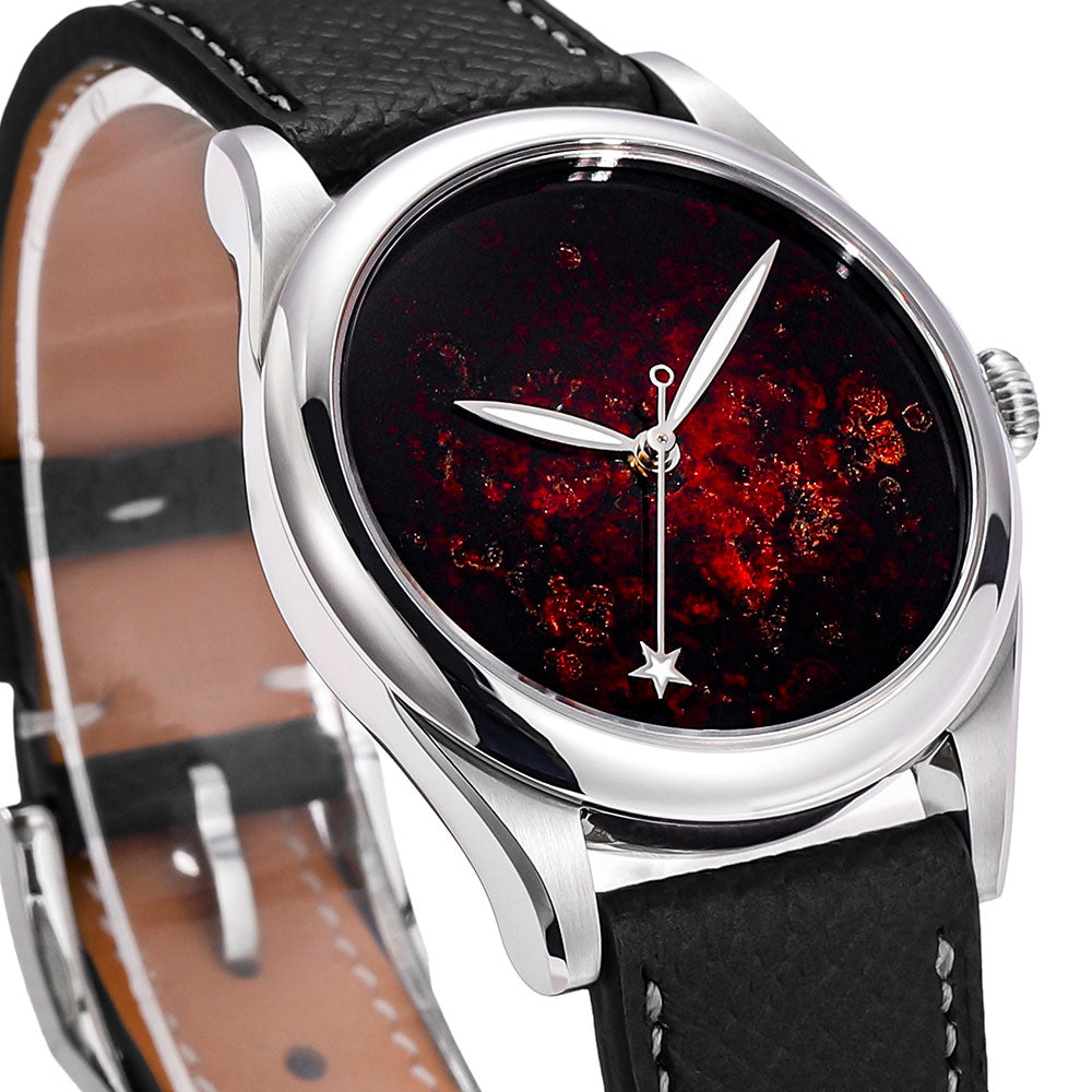 HUASUO 38mm Heritage Lacquer Mop Starry Sky Dial Men's Mechanical Watch Huasuo Watch Store