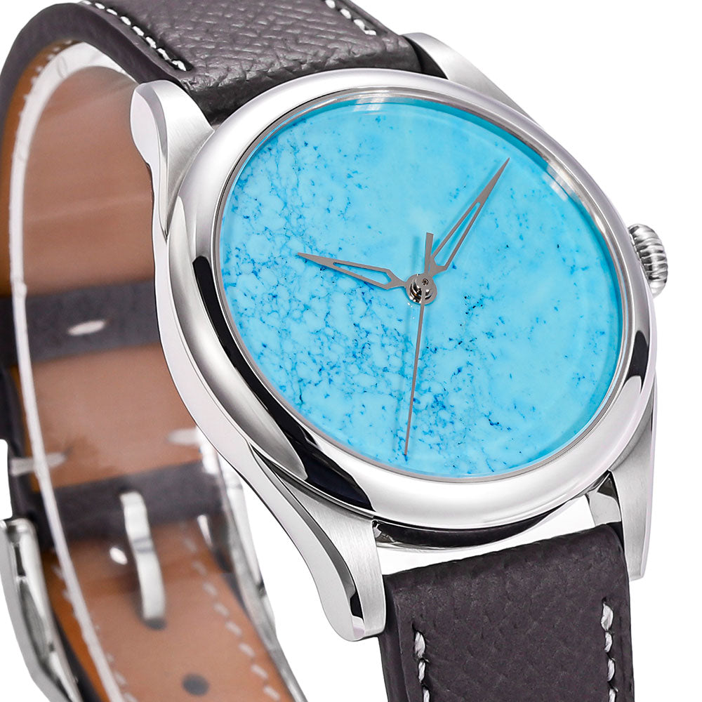 HUASUO New 38mm Business Men Watch Tiger Eye Stone Dial Watch Huasuo Watch Store