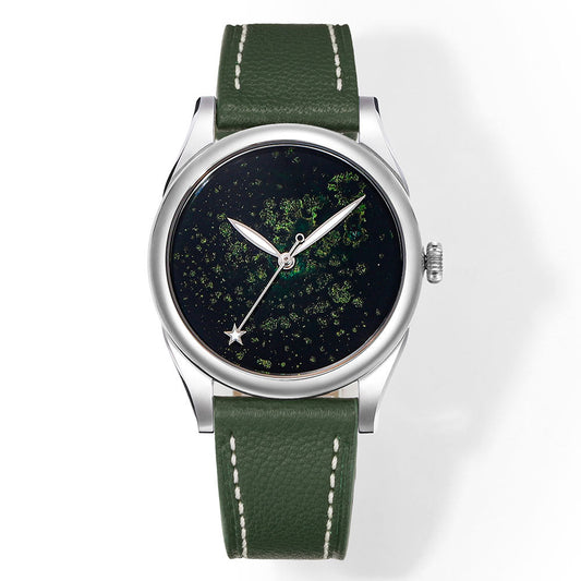 HUASUO 38mm Heritage Lacquer Mop Starry Sky Dial Men's Mechanical Watch Huasuo Watch Store