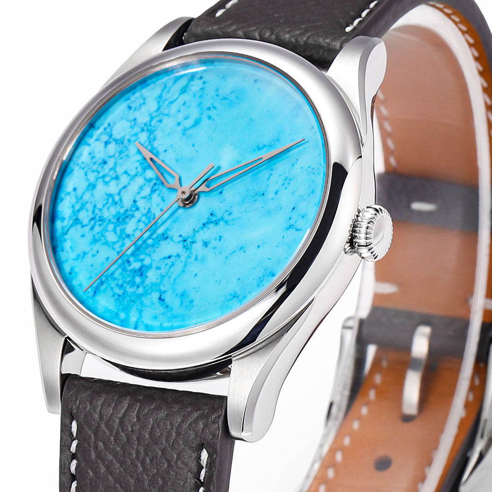 HUASUO New 38mm Business Men Watch Tiger Eye Stone Dial Watch Huasuo Watch Store