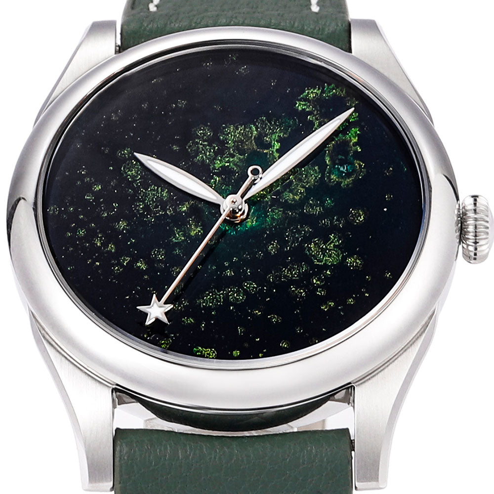 HUASUO 38mm Heritage Lacquer Mop Starry Sky Dial Men's Mechanical Watch Huasuo Watch Store